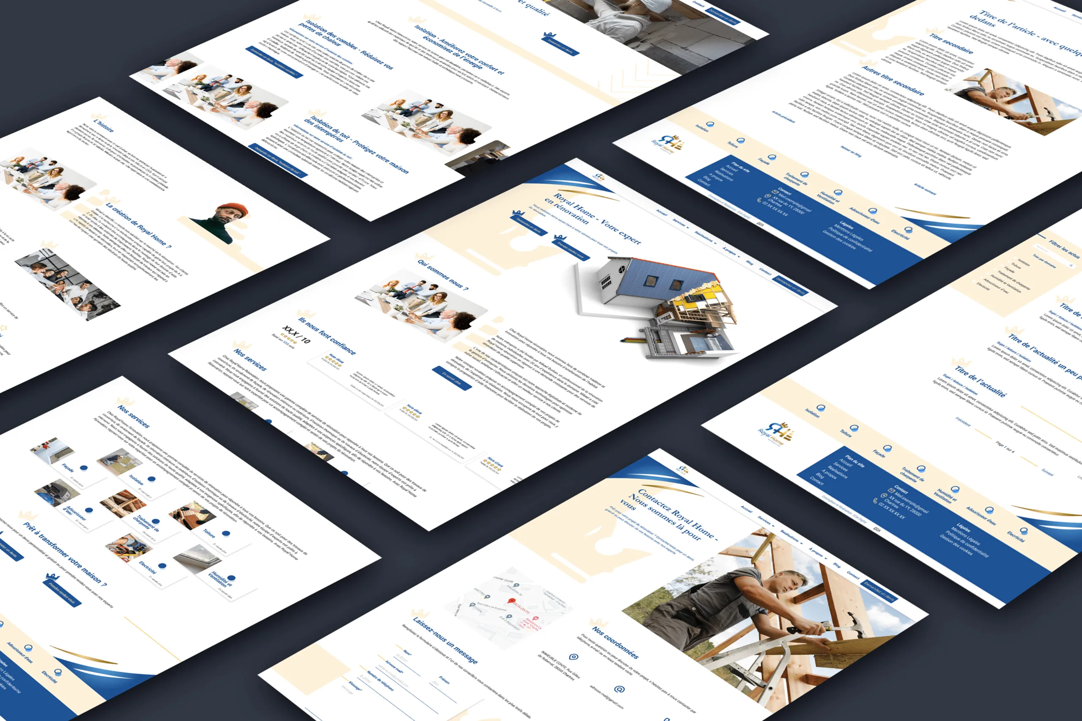Maquette web de Royal’Home rénovation - Conception de site web - Agence digital - web design - EGA Digital