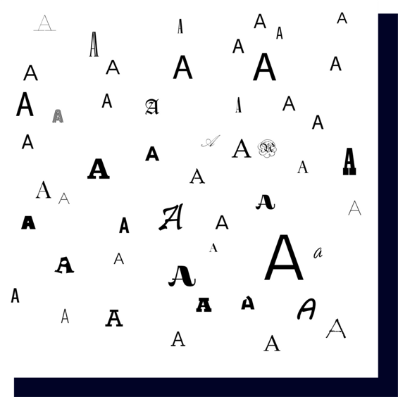 Vue graphique de multiples typographies
